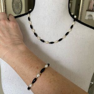 Vintage 14K IWI Oval Pearl Set